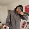Serene Gingham Oversize Dark Brown Shirt