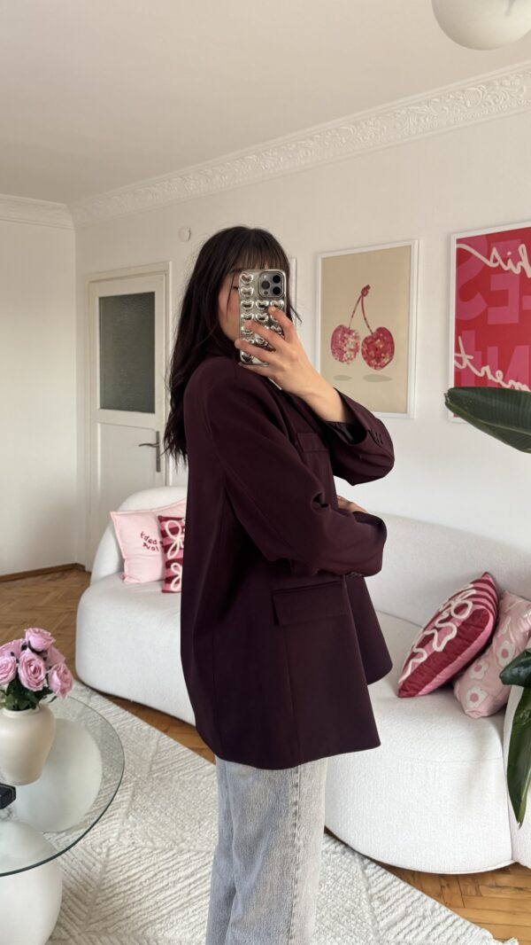 Ferya Aubergine Oversize Blazer