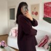 Ferya Aubergine Oversize Blazer