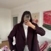Ferya Aubergine Oversize Blazer
