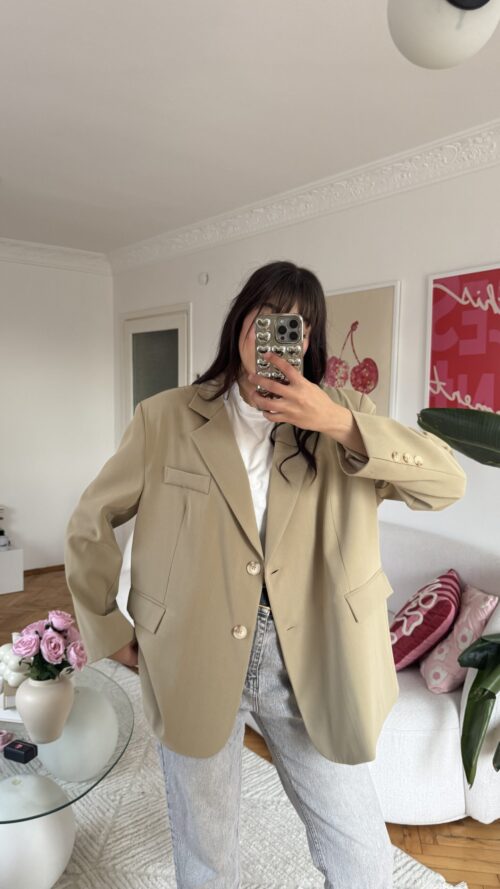 Ferya Mint Green Oversize Blazer