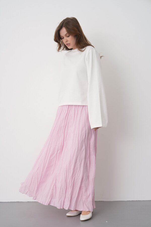 Ronda Baby Pink Pleated Skirt