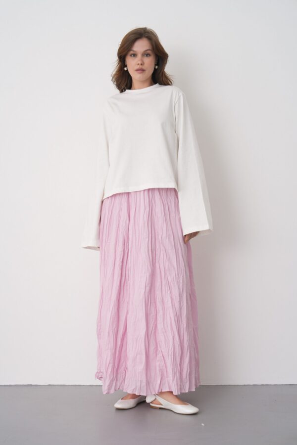 Ronda Baby Pink Pleated Skirt