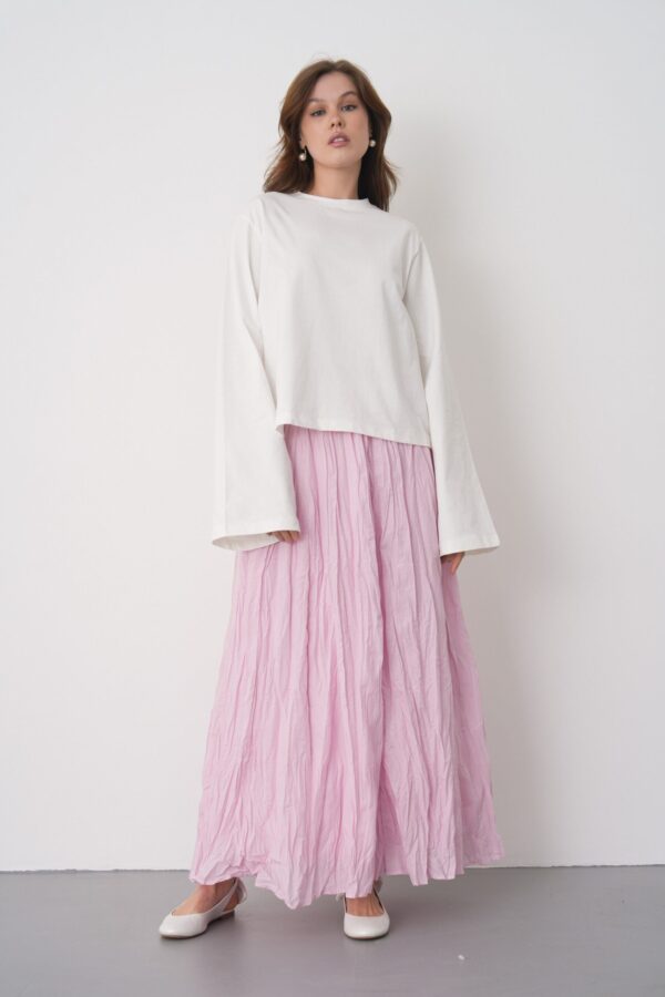 Ronda Baby Pink Pleated Skirt