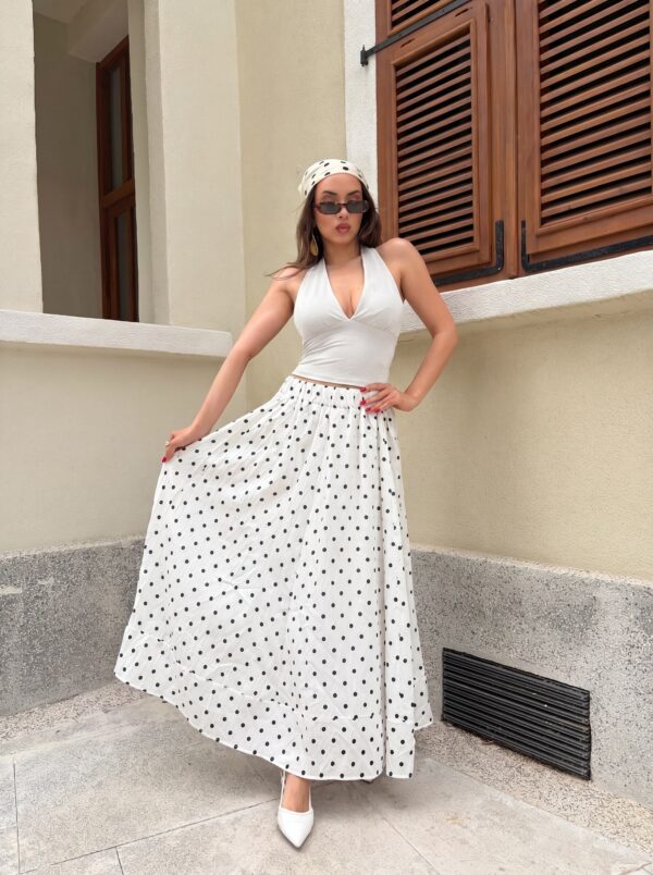 Polka White Skirt