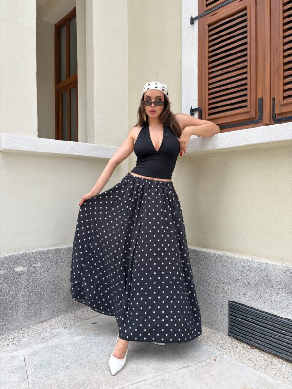 Polka Black Skirt