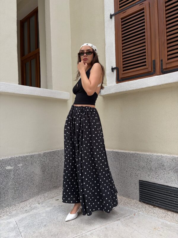 Polka Black Skirt