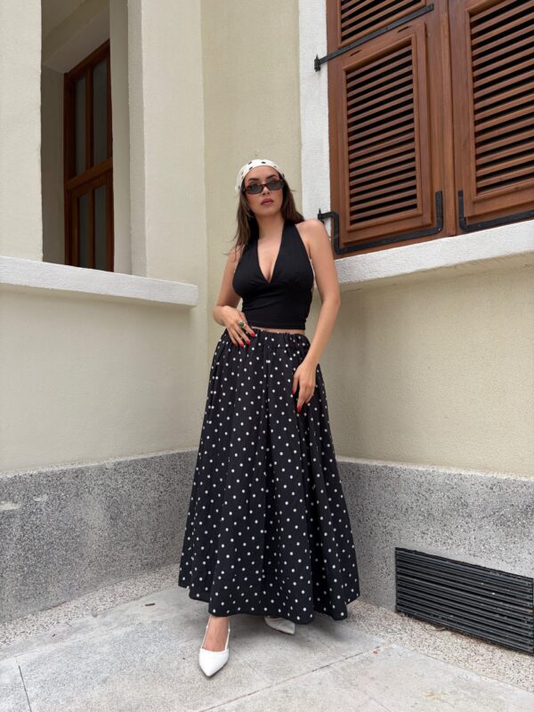 Polka Black Skirt