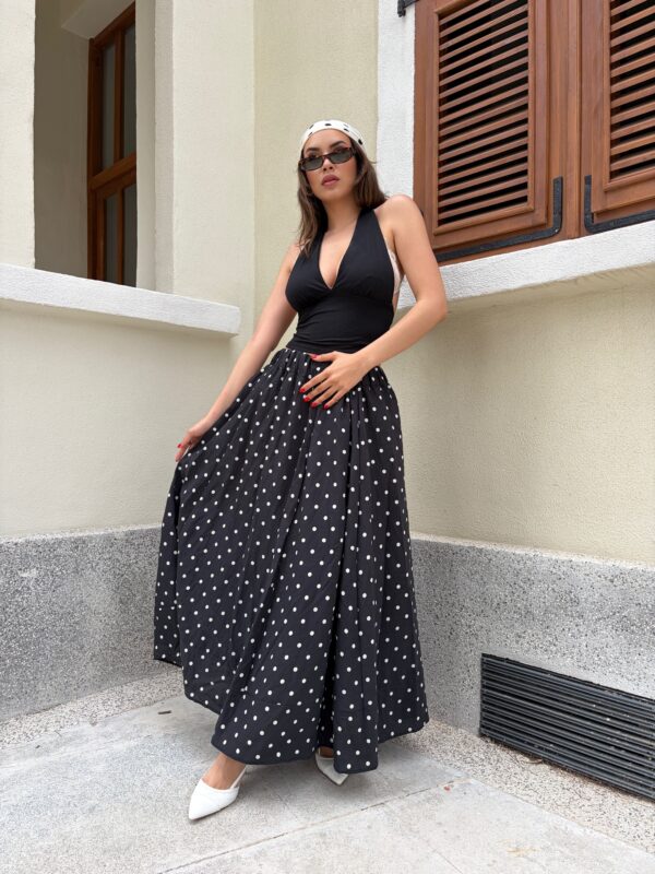 Polka Black Skirt