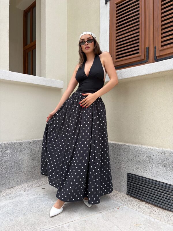 Polka Black Skirt