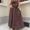 Polka Dark Brown Skirt