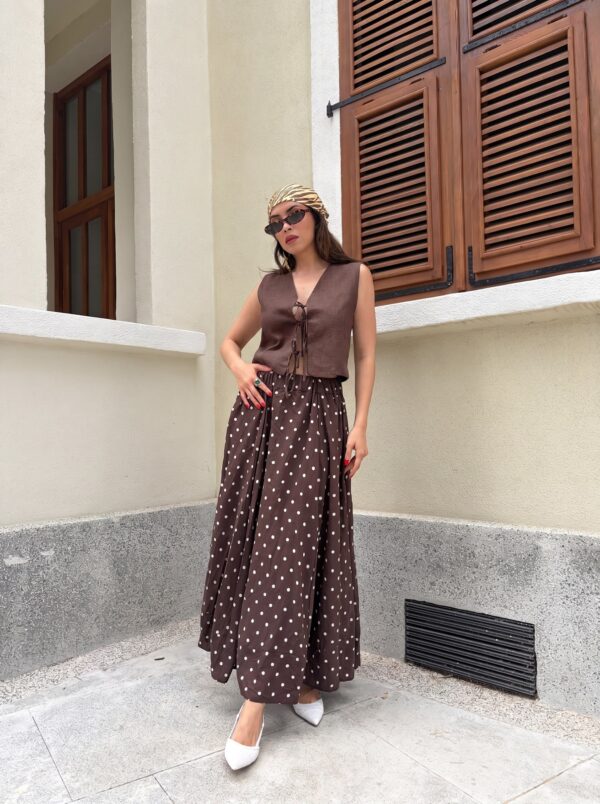 Polka Dark Brown Skirt