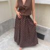 Polka Dark Brown Skirt