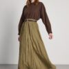 Ronda khaki Pleated Skirt