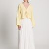 Ronda White Pleated Skirt
