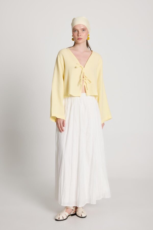 Ronda White Pleated Skirt