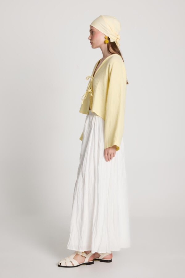 Ronda White Pleated Skirt