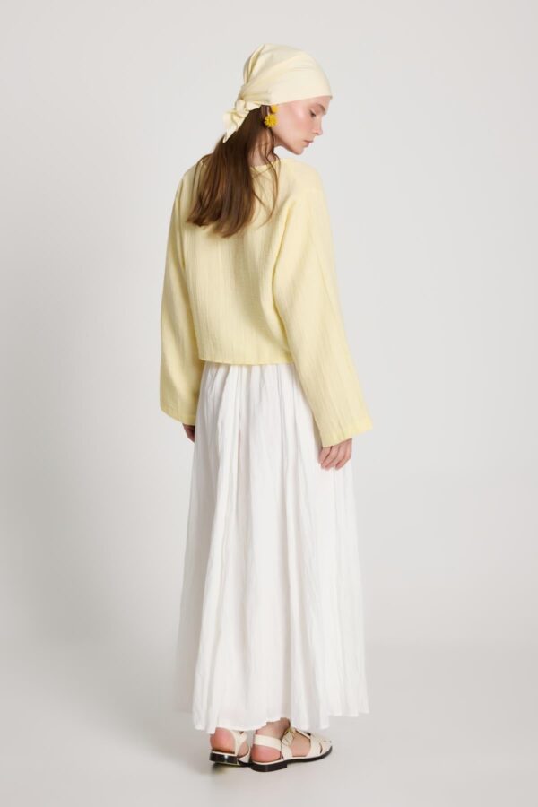 Ronda White Pleated Skirt