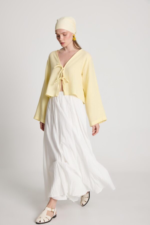 Ronda White Pleated Skirt