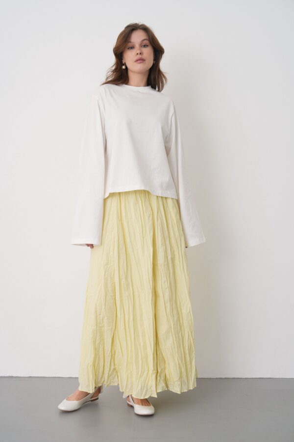 Ronda Butter Yellow Pleated Skirt