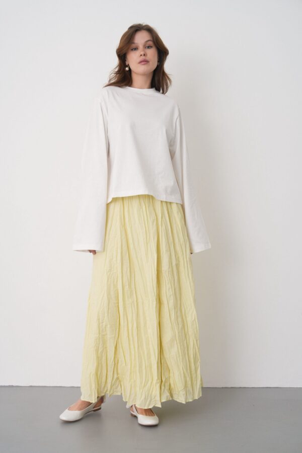 Ronda Butter Yellow Pleated Skirt
