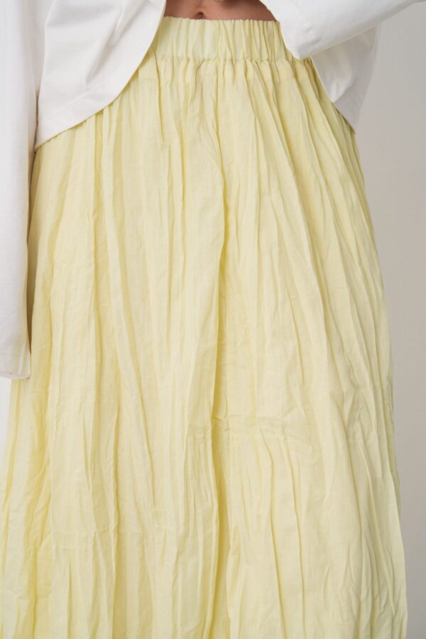 Ronda Butter Yellow Pleated Skirt