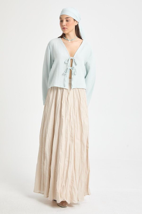 Ronda Beige Pleated Skirt
