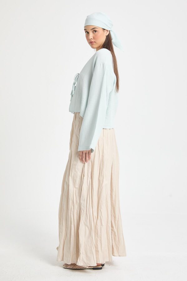 Ronda Beige Pleated Skirt