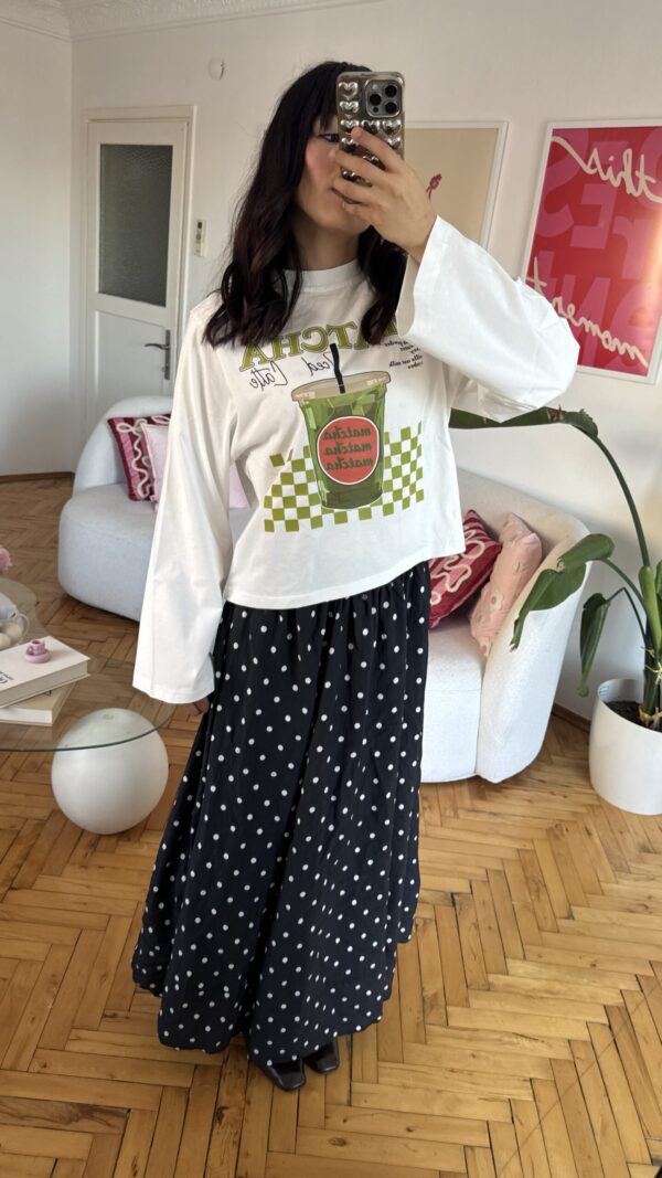 Polka Black Skirt