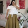 Rozella Belted Green Skirt