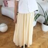Rozella Belted Light Creamy Long Skirt