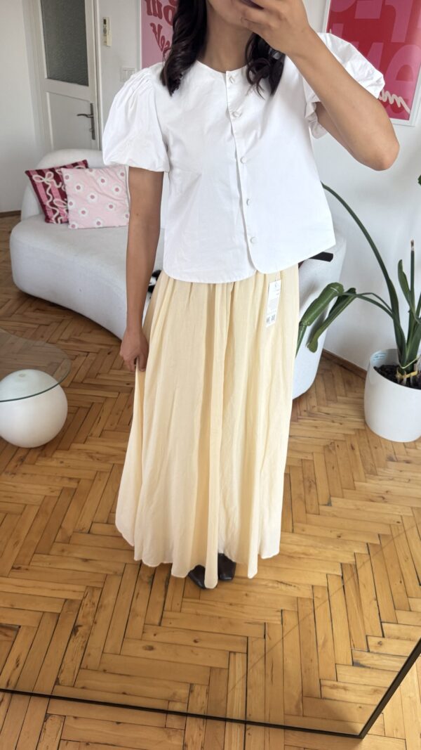 Rozella Belted Light Creamy Long Skirt