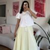 Rozella Belted Butter Yellow Long Skirt