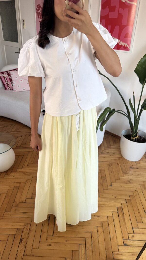 Rozella Belted Butter Yellow Long Skirt