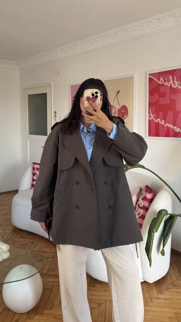 Fantazya Dark Brown Tranchecoat
