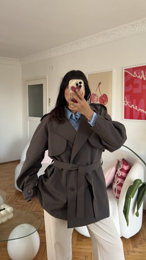 Fantazya Dark Brown Tranchecoat