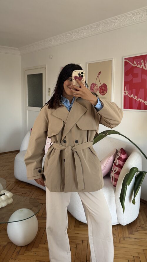 Fantazya Beige Tranchecoat