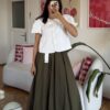 Rozella Belted Khaki Skirt