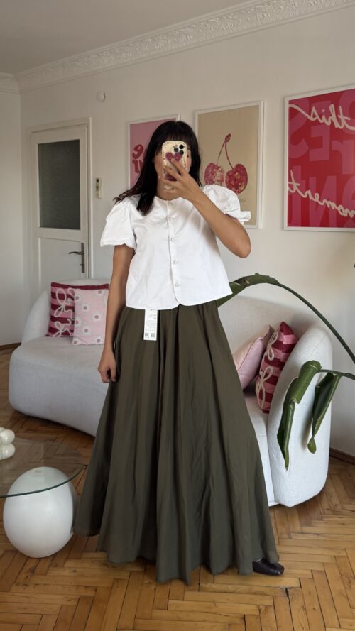 Rozella Belted Khaki Skirt