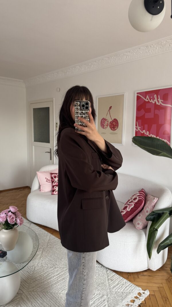 Ferya Dark Brown Oversize Blazer
