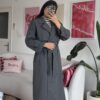 Foleska Premuim Dark Grey Long Trenchcoat