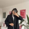 Foleska Premuim Black Long Trenchcoat