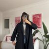 Foleska Premuim Black Long Trenchcoat
