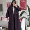 Foleska Premuim Aubergine Long Trenchcoat