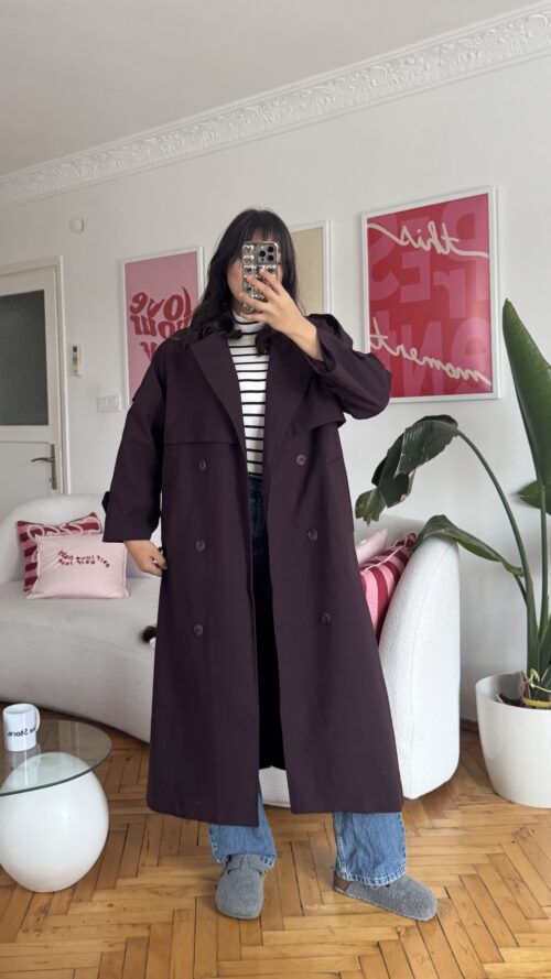 img_2964 Foleska Premuim Aubergine Long Trenchcoat