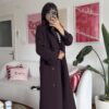 Foleska Premuim Aubergine Long Trenchcoat