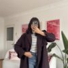 Foleska Premuim Aubergine Long Trenchcoat
