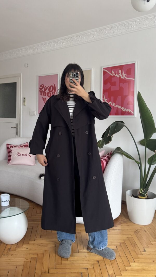 Foleska Premuim Dark Brown Long Trenchcoat