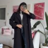 Foleska Premuim Dark Brown Long Trenchcoat