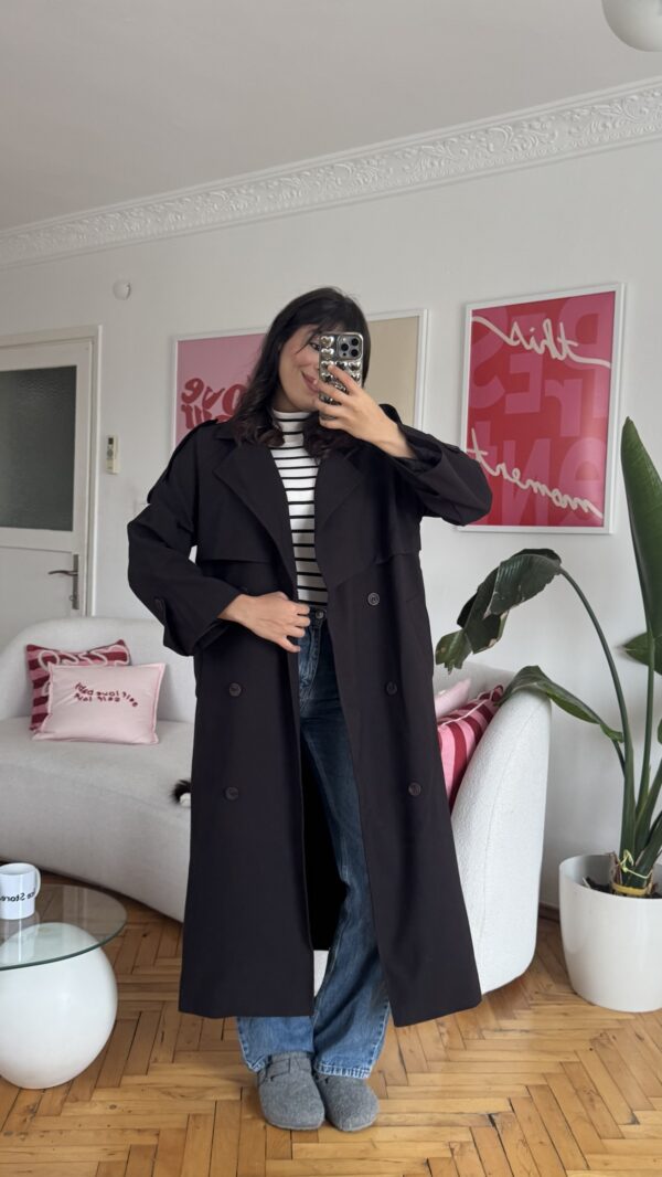 Foleska Premuim Dark Brown Long Trenchcoat